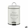 Papelera Con Pedal Relax Bath Blanco Negro Acero Plástico 3 L (6 Unidades)