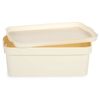 Caja De Almacenaje Con Tapa Crema Plástico 6 L 21,5 X 11 X 31,5 Cm (12 Unidades)