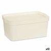 Caja De Almacenaje Con Tapa Crema Plástico 7,5 L 21,5 X 14,5 X 32 Cm (12 Unidades)