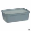 Caja De Almacenaje Con Tapa Gris Plástico 14 L 29,5 X 14,3 X 45 Cm (12 Unidades)