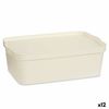 Caja De Almacenaje Con Tapa Crema Plástico 14 L 29,5 X 14,3 X 45 Cm (12 Unidades)