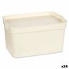 Caja De Almacenaje Con Tapa Crema Plástico 2,3 L 13,5 X 11 X 20 Cm (24 Unidades)