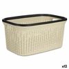 Cesto Para La Ropa Crema Plástico 36 L 36 X 25,5 X 52,5 Cm (12 Unidades)