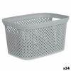 Cesto Para La Ropa Gris Plástico 3 L 16,5 X 12,5 X 23 Cm (24 Unidades)