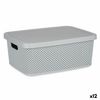 Caja De Almacenaje Con Tapa Gris Plástico 13 L 28 X 15 X 39 Cm (12 Unidades)