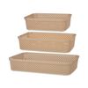 Set De Bandejas Organizadoras Rectangular Beige Plástico (6 Unidades)