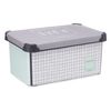 Caja De Almacenaje Con Tapa Home Cuadriculado Gris Plástico 10 L 23,5 X 16,5 X 35 Cm (12 Unidades)