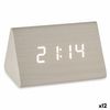 Reloj Digital De Sobremesa Blanco Pvc Madera Mdf 11,7 X 7,5 X 8 Cm (12 Unidades)