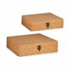 Juego De Cajas Decorativas Marrón Corcho Madera Mdf (6 Unidades)