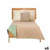 Colcha Reversible 180 X 260 Cm Verde Beige (6 Unidades)