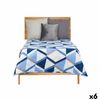 Colcha Reversible 180 X 260 Cm Azul Blanco (6 Unidades)