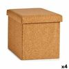 Caja Decorativa Plegable Marrón Corcho Madera Mdf 31 X 31 X 31 Cm (4 Unidades)