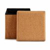 Caja Decorativa Plegable Marrón Corcho Madera Mdf 31 X 31 X 31 Cm (4 Unidades)