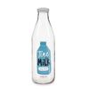 Botella De Cristal Leche Transparente Metal Vidrio 1 L (6 Unidades)