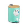 Papelera Menta Metal Bambú 3 L (4 Unidades)