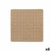 Alfombrilla Antideslizante Para Ducha Cuadros Beige Pvc 50,3 X 50,3 X 0,7 Cm (6 Unidades)