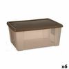 Caja De Almacenaje Con Tapa Stefanplast Elegance Marrón Plástico 29 X 17 X 39 Cm (6 Unidades)