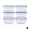 Set De Fiambreras Hermético Azul Transparente Plástico 900 Ml 14,5 X 8,5 X 14,5 Cm (8 Unidades)