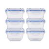 Set De Fiambreras Hermético Azul Transparente Plástico 900 Ml 14,5 X 8,5 X 14,5 Cm (8 Unidades)