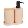 Set De Baño Negro Beige Polipropileno (12 Unidades)