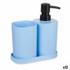 Set De Baño Azul Negro Polipropileno (12 Unidades)