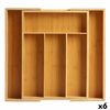 Organizador Para Cubiertos Compartimento Adaptable Extensible Bambú (6 Unidades)