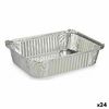 Set De Fuentes De Cocina Desechable Con Tapa Aluminio 19 X 6,8 X 25,5 Cm (24 Unidades)