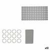 Set De Baño Gris Pvc Polietileno Eva (12 Unidades)