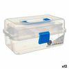 Caja Multiusos Azul Transparente Plástico 27 X 13,5 X 16 Cm (12 Unidades)