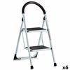 Escalera Plegable Blanco Negro Gris Metal 38 X 50 X 84 Cm (6 Unidades)