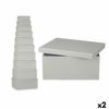 Set De Cajas Organizadoras Apilables Gris Oscuro Cartón (2 Unidades)