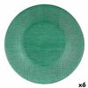 Plato Llano Verde Vidrio 27,5 X 2 X 27,5 Cm (6 Unidades)