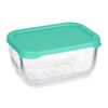 Fiambrera Snow Box Verde Transparente Vidrio Polietileno 420 Ml (12 Unidades)
