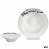 Plato Para Pasta Blanco Negro Porcelana 23 X 2 X 23 Cm (16 Unidades)