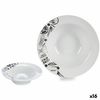 Plato Para Pasta Blanco Negro 23 X 6,5 X 23 Cm Porcelana (16 Unidades)