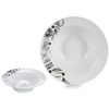 Plato Para Pasta Blanco Negro 23 X 6,5 X 23 Cm Porcelana (16 Unidades)