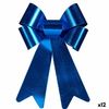 Lazo Adorno Navideño Azul Pvc 24 X 36 X 5 Cm (12 Unidades)