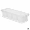 Organizador Para Nevera Blanco Transparente Plástico 37,5 X 9 X 14,3 Cm (12 Unidades)