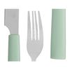 Set De Cubiertos Verde Plateado Acero Inoxidable Plástico (6 Unidades)