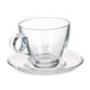 Taza Con Plato Transparente Vidrio 170 Ml (6 Unidades)