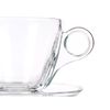 Taza Con Plato Transparente Vidrio 170 Ml (6 Unidades)