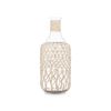 Botella Decorativa Blanco Transparente Vidrio Cuerda 19 X 48 Cm (2 Unidades)