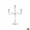 Candelabro Plateado Aluminio 22 X 27,5 X 9 Cm (6 Unidades)