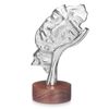 Figura Decorativa Cara Plateado Madera Metal 16,5 X 26,5 X 11 Cm