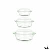 Cacerolas Set Vidrio De Borosilicato Transparente 700 Ml 1 L 1,5 L (4 Unidades)