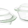 Cacerolas Set Vidrio De Borosilicato Transparente 700 Ml 1 L 1,5 L (4 Unidades)