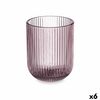 Vaso Rayas Rosa Cristal 270 Ml (6 Unidades)