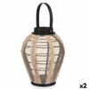 Portavelas Farol Con Asa Beige Madera Tela 25 X 30 X 25 Cm (2 Unidades)