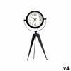 Reloj De Mesa Trípode Negro Metal 12 X 30 X 12 Cm (4 Unidades)