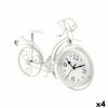 Reloj De Mesa Bicicleta Blanco Metal 33 X 22,5 X 4,2 Cm (4 Unidades)